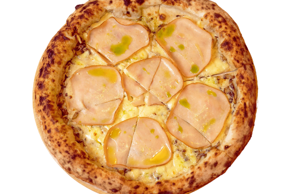 პიცა ქათმის ლორით და ტრიუფელის ზეთით