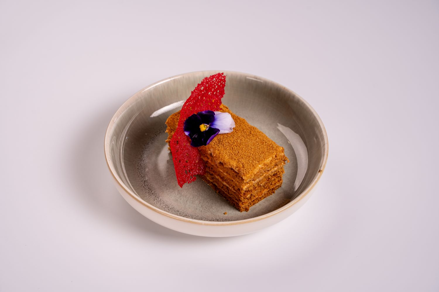 Honey Cake with Vanilla Ice Cream