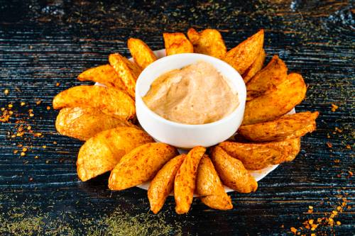 მექსიკური კარტოფილი სოუსით