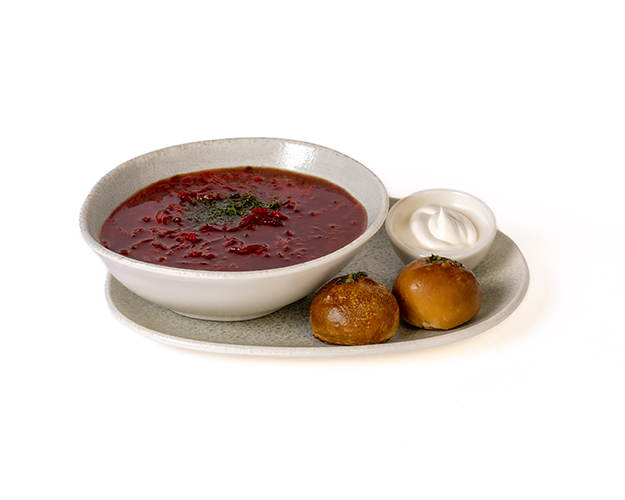 ბორში ნივრინი ფუნთუშასთან ერთად