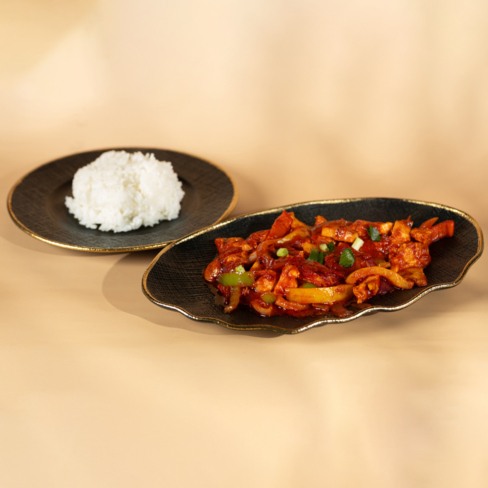 სეჩუანი ქათმის, საქონლის ან ღორის ხორცით