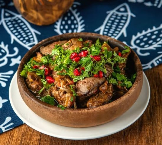 გოჭის გულ-ღვიძლი კეცზე