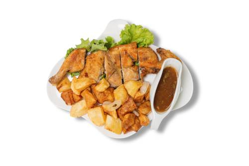 შემწვარი წიწილა ოჯახური კარტოფილით