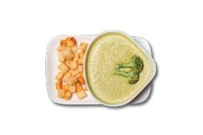 ბროკოლის კრემსუპი სუხარიკებით