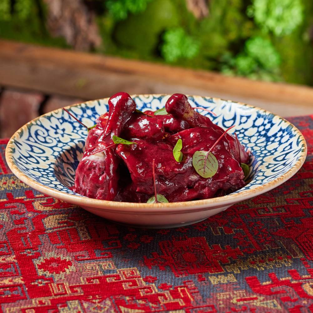 შემწვარი წიწილი კენკრის სოუსში