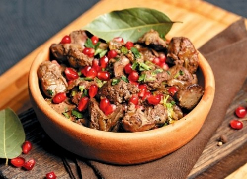 ქათმის გულ-ღვიძლი კეცზე